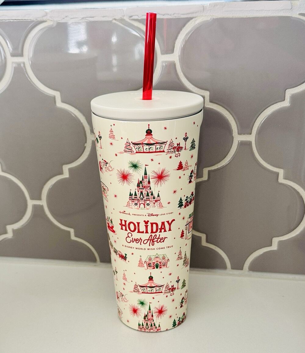 Hallmark Disney Holiday Ever After Corkcicle 24 oz Stainless Steel Cold Cup